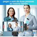 SoundMax Dual - Microfone Sem Fio Lapela Ulanzi J12 para Gravações e Lives