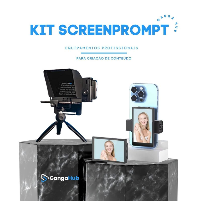 Kit ScreenPrompt - Teleprompter + Espelhamento de tela Profissional
