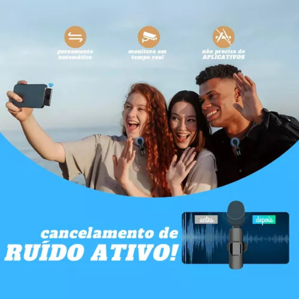 ProSound Mini - Microfone de Lapela Sem Fio Ideal para iPhone, Android, Lives e Gravações