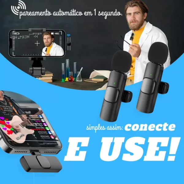 ProSound Mini - Microfone de Lapela Sem Fio Ideal para iPhone, Android, Lives e Gravações