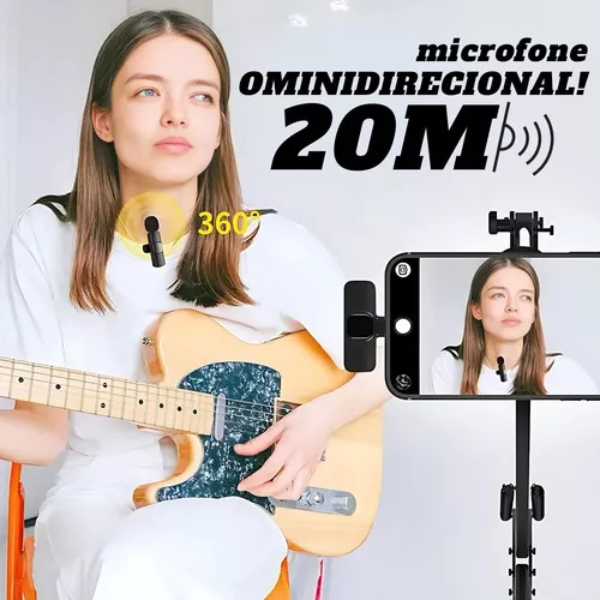 ProSound Mini - Microfone de Lapela Sem Fio Ideal para iPhone, Android, Lives e Gravações