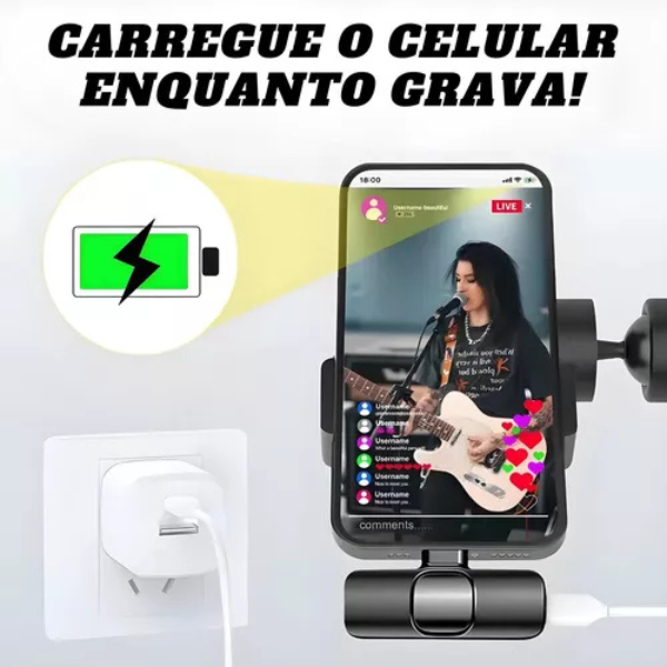 ProSound Mini - Microfone de Lapela Sem Fio Ideal para iPhone, Android, Lives e Gravações