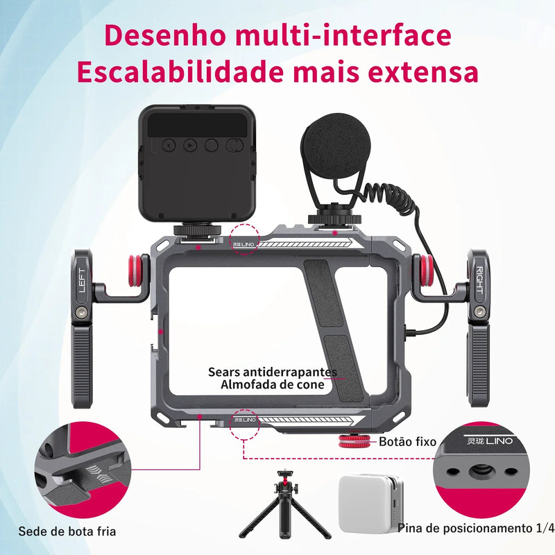 Ulanzi Lino Pro Cage - Gaiola Universal para Gravação e Conteúdo